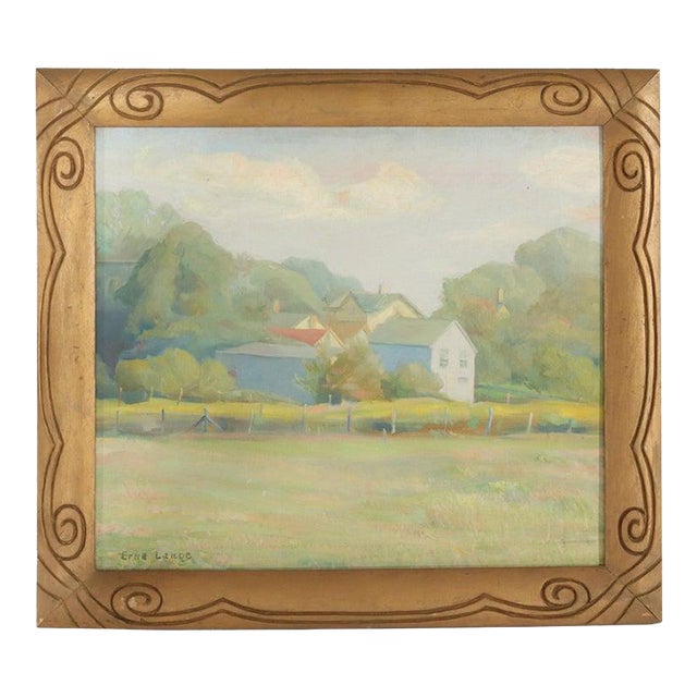 Antique Oil on Canvas Landscape “Summer” by Erna Lange C1930 For Sale