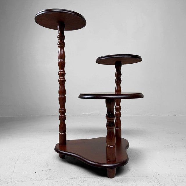 Wood Japanese Three-Tier Hana-Dai Plant and Ceramic Stand, 1960 For Sale - Image 7 of 13