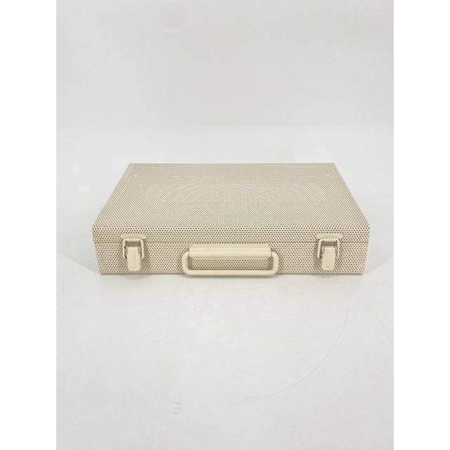 Vintage Italian Briefcase in Perforated Sheet Metal, 1980s For Sale - Image 3 of 18