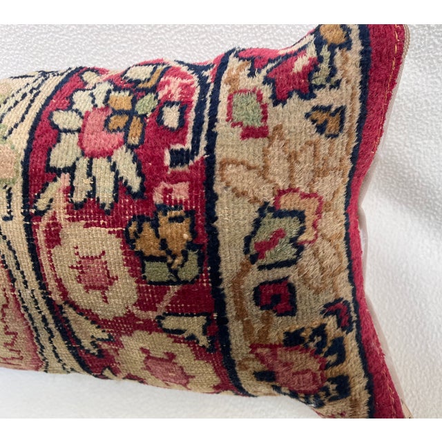 Traditional Pillow Upholstered With Antique Rug For Sale - Image 3 of 4