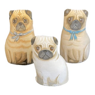Pug Dog Pillows, Set of Three For Sale