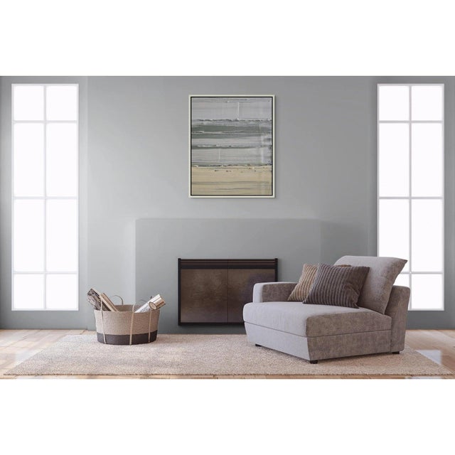 2020s Minimalist Seascape — Abstract Landscape Oil Painting | Natural Color Palette For Sale - Image 5 of 12