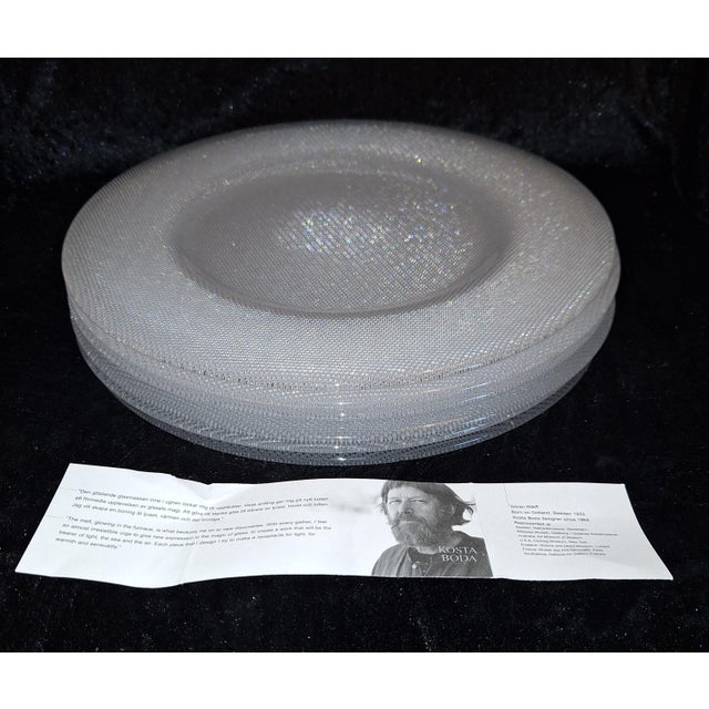 Glass Limelight Crystal Serving Plates by Göran Warff for Kosta Boda, 1980s, Set of 6 For Sale - Image 7 of 8