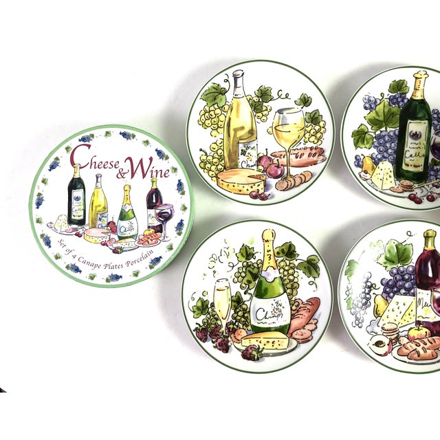 1970s 1970s L Godinger-“ New in the Box” Porcelain-Canapé Plates – Set of Four For Sale - Image 5 of 8