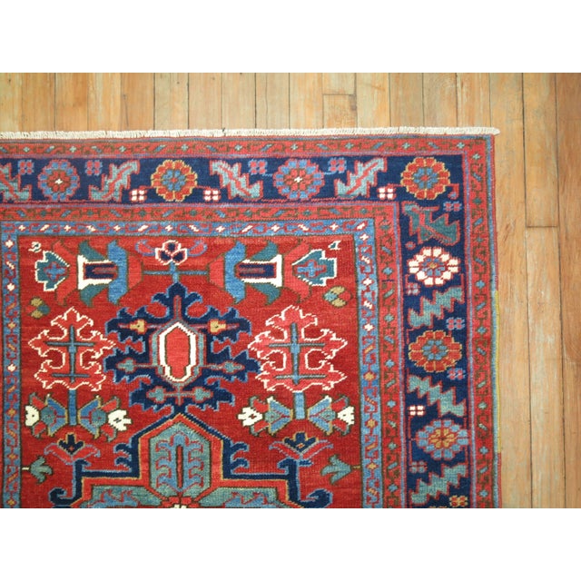 Pair of Antique Persian Serapi Heriz Square Rugs - 3'5" x 4'2" For Sale - Image 18 of 18