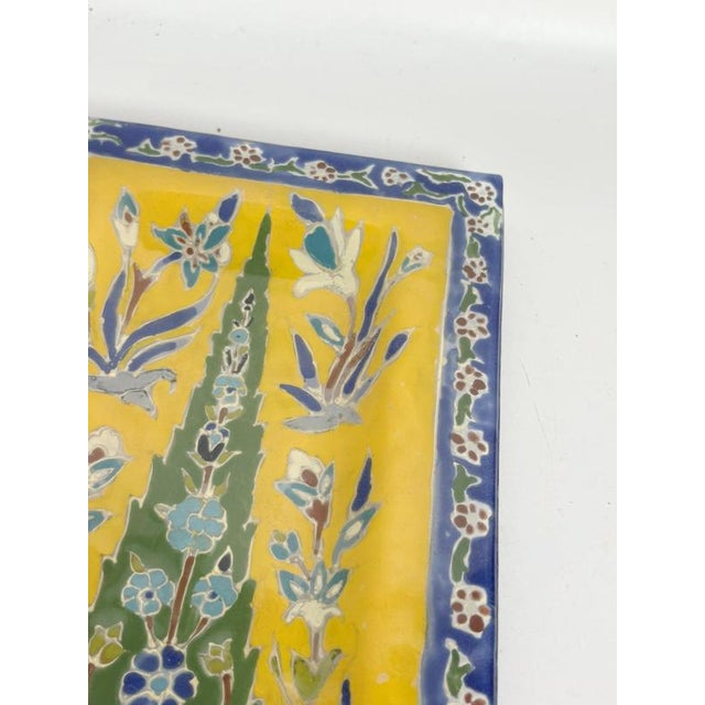 Colorful Ceramic Trinket Tray with Floral Motifs, France, 1910 For Sale - Image 6 of 11