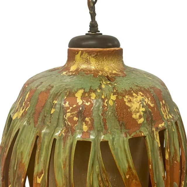 Mid 20th Century Mid-20th Century Glazed Terracotta Lantern For Sale - Image 5 of 13