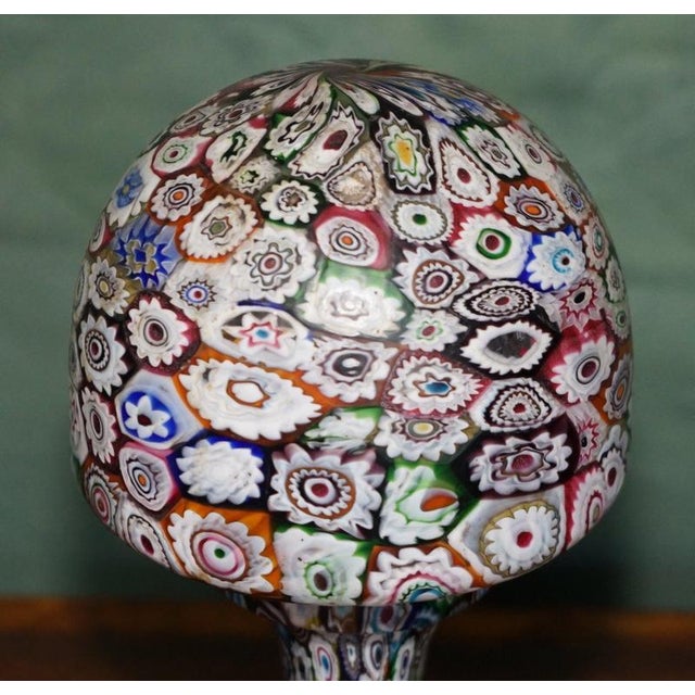 Exquisite Antique Murano Millefiori Italian Glass Mushroom Table Lamps, 1950s, Set of 2 For Sale - Image 6 of 18
