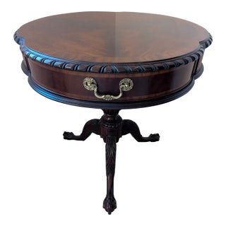Henkel Harris Clover Top Mahogany Drum Table For Sale