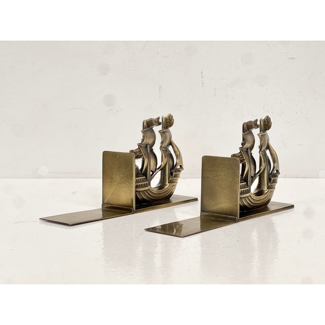 1930s Art Deco Bronze Ship Bookends, 1930s, Set of 2 For Sale - Image 5 of 10