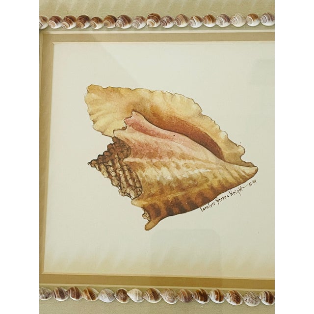 Vintage Sea Shell Framed Chromolithographs With Shell Encrusting Birder Reproduction - Set of 3 For Sale - Image 4 of 5