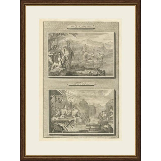 This original copperplate engraving from Pieter Mortier's illustrated Bible, Amsterdam circa 1700, shows two biblical...