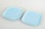 Höganäs Keramik, set of four dinner plates in turquoise glaze. Square dinner plates in stoneware with rounded corners and...
