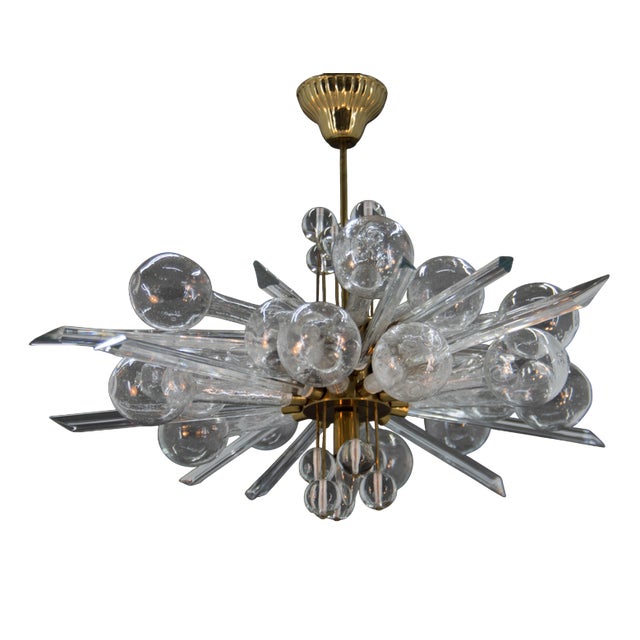 Art and Design Chandelier attributed to Rene Roubicek, 1960s For Sale