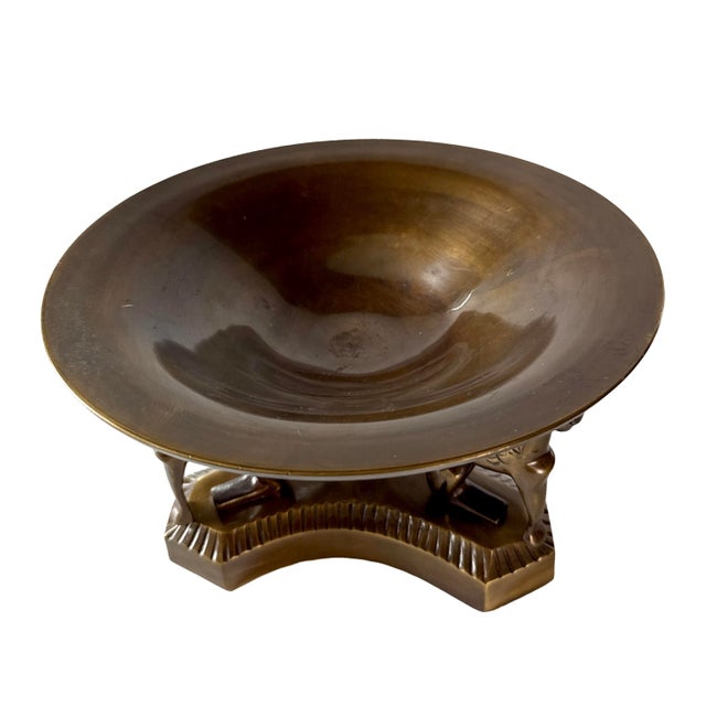 Vintage Neoclassical Revival Bronze Sphinx Centerpiece Bowl For Sale - Image 4 of 8