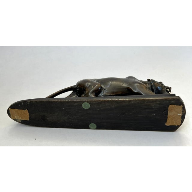 Vintage Horn Carving of a Ferocious Panther For Sale - Image 10 of 10