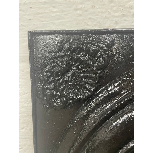 Late 19th Century Cast Iron Antique Fireplace + Insert With Rosette Cover 27" X 21.25" For Sale In Mobile - Image 6 of 6