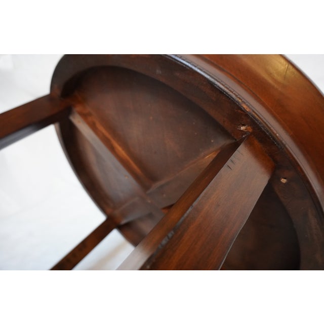 Traditional Round Wood Side Table With Lower Shelf For Sale - Image 16 of 16