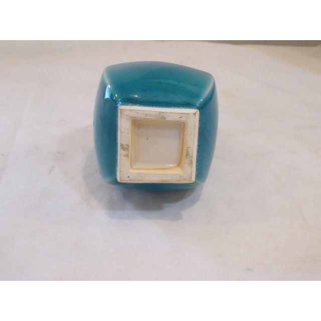 Vintage Chinese Turquoise Ceramic Vase For Sale - Image 4 of 4