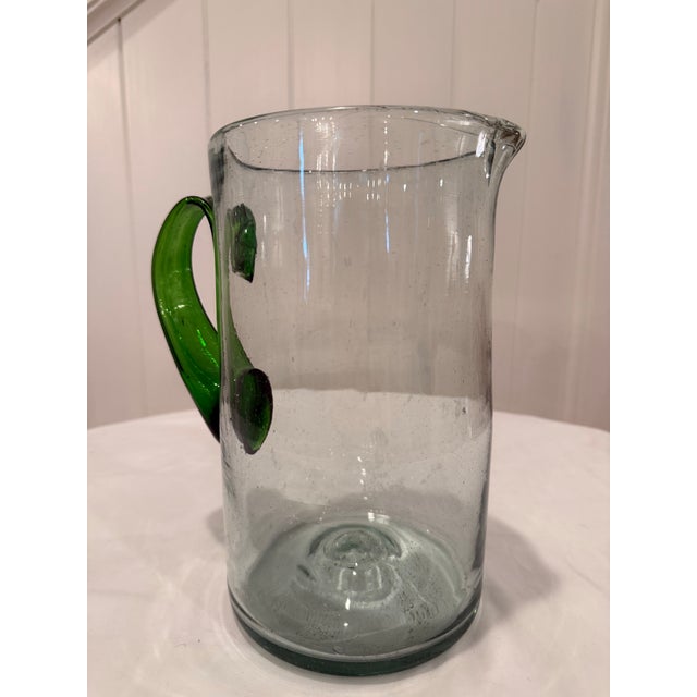 Late 20th Century Vintage Mexican Handblown Glass Cactus Margarita Service Set - Set of 6 For Sale - Image 5 of 14
