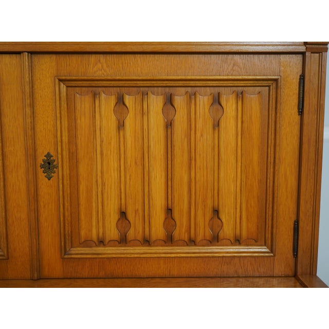 1950s German Mid Century Modern 3 Piece Oak Bookcase Cabinet For Sale - Image 12 of 17