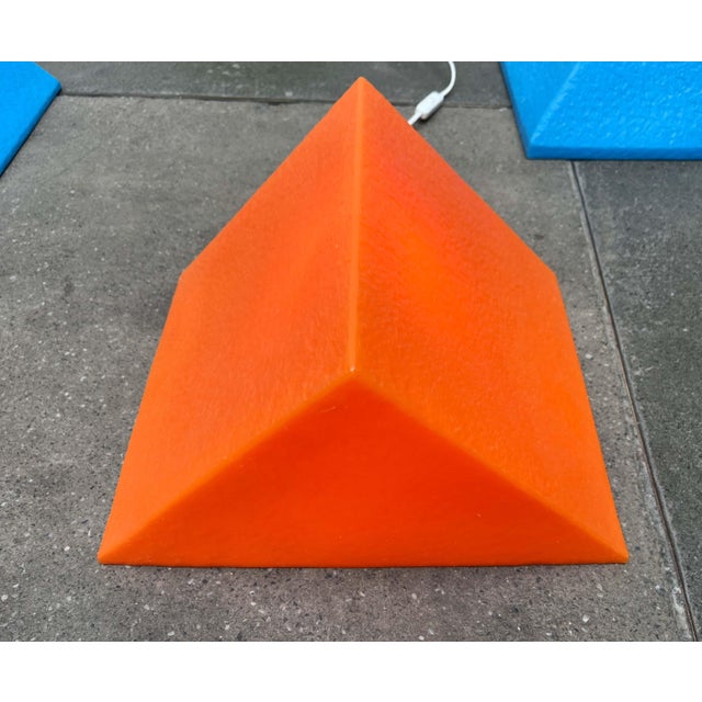 Postmodern Orange Prism Shape Floor or Table Lamp from Heico, 1980s For Sale - Image 4 of 18