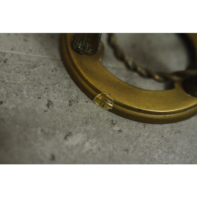 VIntage Grey Marble Sphere With Brass Stand For Sale In Des Moines, IA - Image 6 of 8