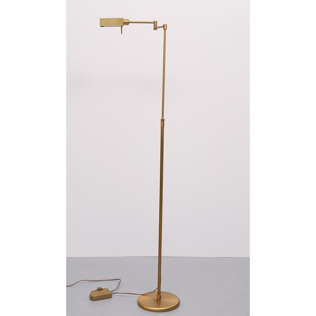 Mid-Century Modern Swing Arm Brass Floor Lamp from Holtkoetter, Germany, 1980s For Sale - Image 3 of 10