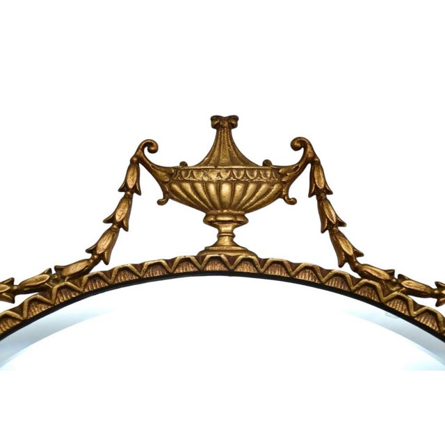 Vintage Adam Style Gilt Metal Mirror, 1930 For Sale - Image 3 of 6