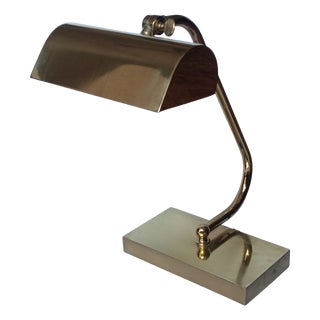 Vintage Bankers Desk Lamp in Brass, 1960s For Sale
