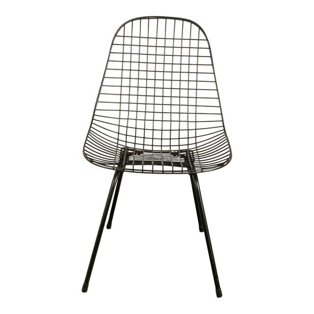 Set of Four Mid Century Modern Eames DKX Black Powder-Coated Wire Chairs, 1954 For Sale - Image 16 of 18