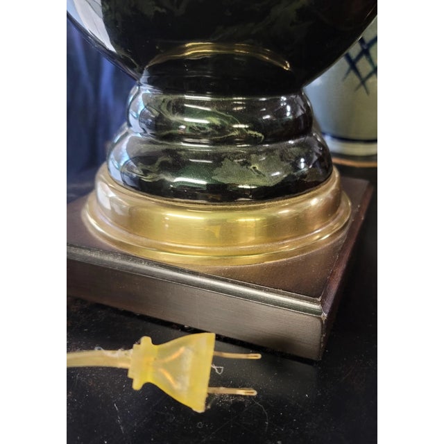 Frederick Cooper Pair of Vintage Frederick Cooper Faux Marble Table Lamps For Sale - Image 4 of 9