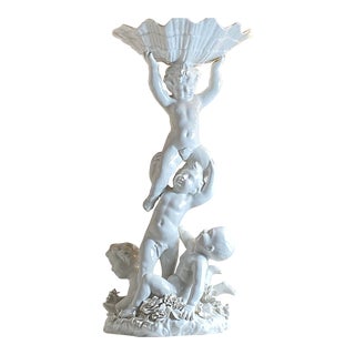 1980s Italian Victorian Figural Pedestal Floor Sculpture For Sale