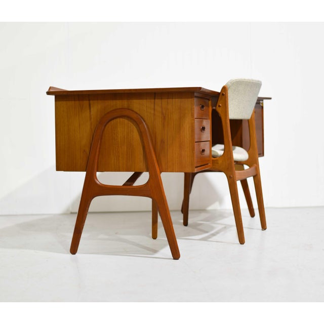 Wood 1970s Mid Century Danish Teak Desk and Chair by Svend Aage Madsen For Sale - Image 7 of 16