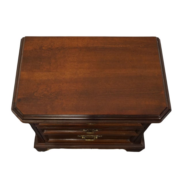 Bassett Furniture Eden House Solid Cherry Traditional Style 26″ Two Drawer Nightstand 2072-270 For Sale - Image 11 of 12