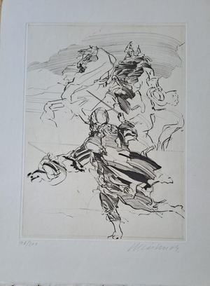 Claude Weisbuch, The Horseman, Engraving