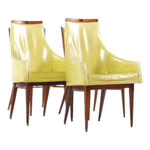 Paul McCobb for Directional Mid Century Bleached Mahogany and Cane Dining Chairs - Set of 4