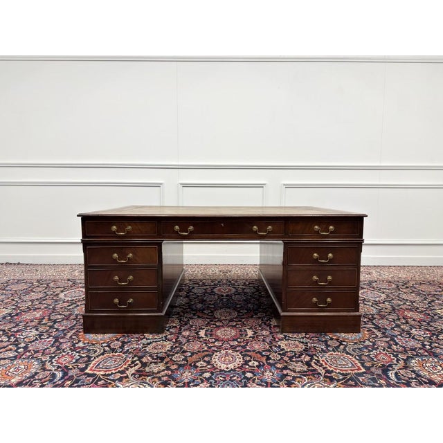 Large English Partnerdesk For Sale - Image 3 of 18