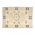 Vintage Turkish Area Rug, 9'0" X 6'6" Hand-Knotted Geometric Oushak Carpet, Cream and Blue Decorative Wool and Cotton Blend Rug For Sale