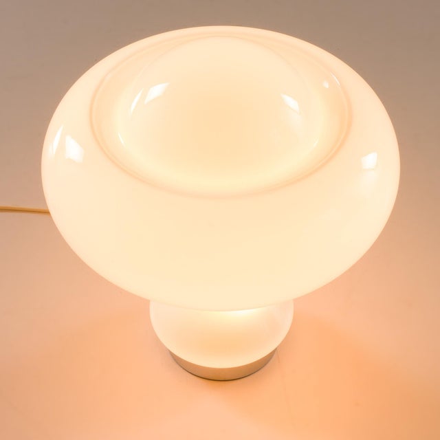 1960s Mushroom Lamp in White Opaline Glass from Peill & Putzler, 1960s For Sale - Image 5 of 8