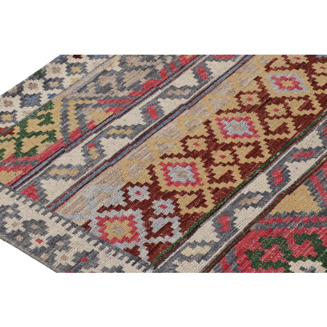 Tribal Rug & Kilim’s Tribal Style Rug With Polychromatic Geometric Patterns For Sale - Image 3 of 7