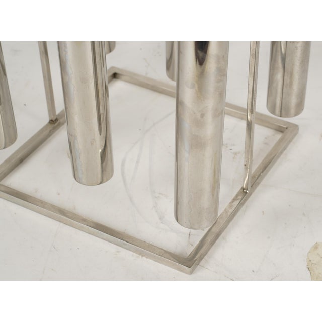 Metal Custom Made Modernist Chromed Metal 6-Light Candelabra For Sale - Image 7 of 8