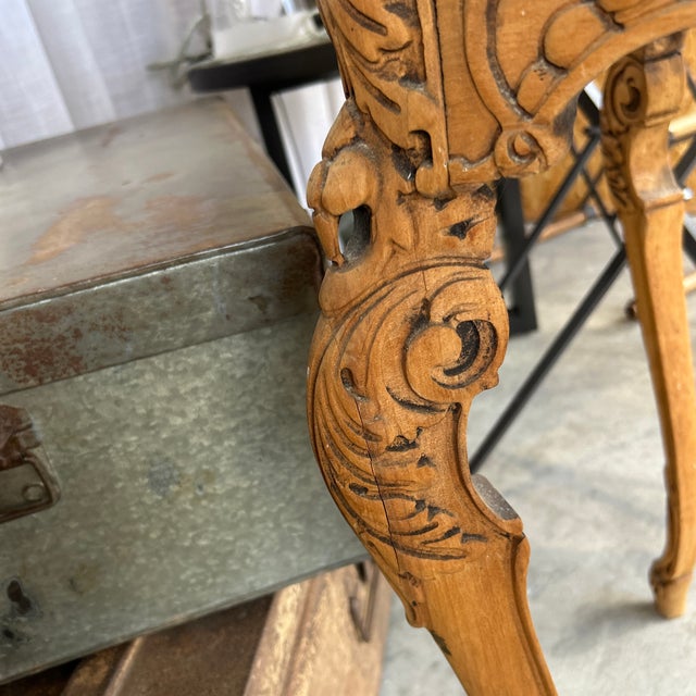 Antique Carved Wood Openwork Side Table For Sale In Miami - Image 6 of 12