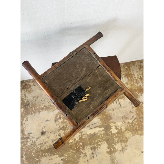 Ornamental & Decorative Materials Vintage French Petite Faux Bamboo Beveled Wall Mirror For Sale - Image 7 of 12