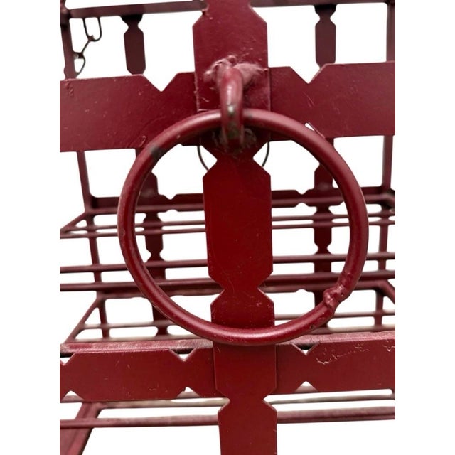 Wine Antique French Style Wrought Iron Wine Rack Domed Locking Storage For Sale - Image 8 of 12