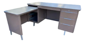 1950s General Fireproofing Vintage Mid Century Modern Tanker Desk