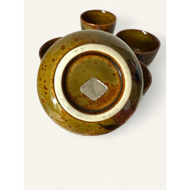 Vintage Ceramic Japanese Chawan Tea Cups - Set of 5 For Sale - Image 4 of 4