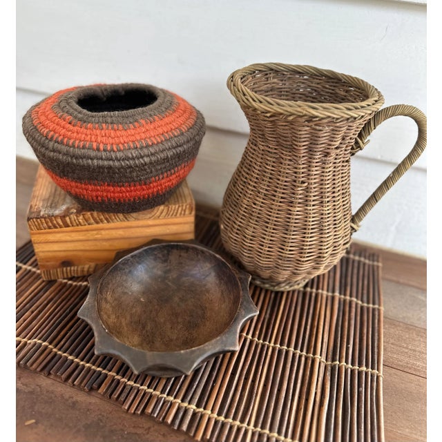 1970s Vintage Handcrafted Coiled Yarn Basket For Sale - Image 11 of 12