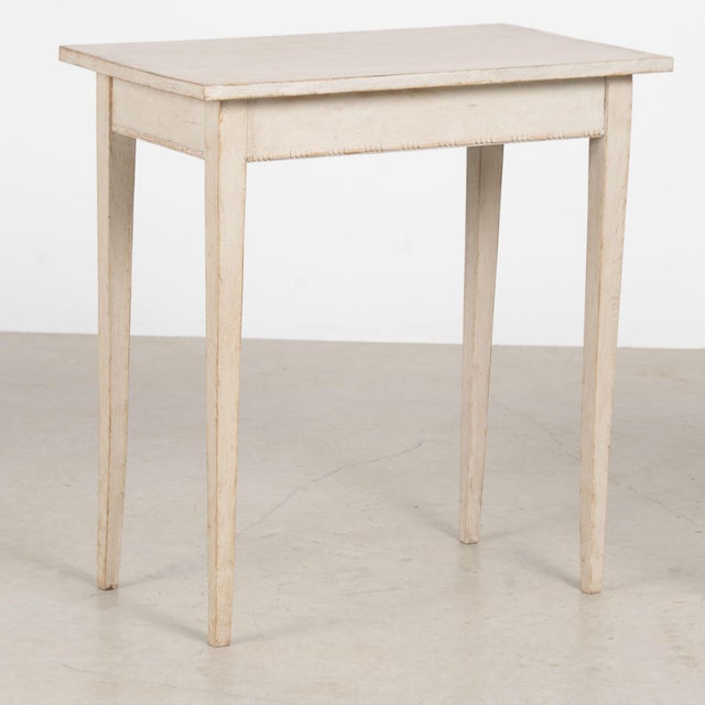 Gustavian (Swedish) Pair, Early 20th Century Swedish Gray Side Tables For Sale - Image 3 of 13