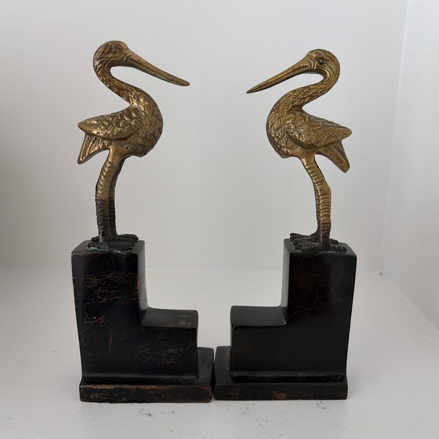 1930’s Brass Pelican Bookends - Set of 2 For Sale - Image 10 of 10